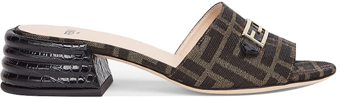Order FENDI Promenade 寛饰带 女款 高跟 拖鞋 棕色
