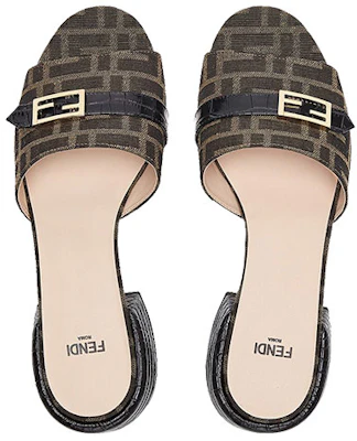 (W) Fendi Promenade Mules à Talons ''Brown Logo Tape'' 8R7088ABOEF0VAV Purchase (W) Fendi Promenade Mules à Talons ''Brown Logo Tape'' 8R7088ABOEF0VAV