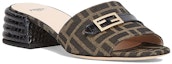 Lookbook (W) Fendi Promenade Selipar Tumit Tinggi 'Brown Logo Tape' 8R7088ABOEF0VAV