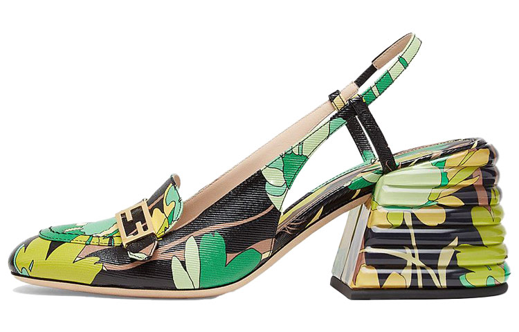 (Women) Fendi Promenades High-Heeled Mules 'Floral Colorblock' 8J7066AAXKF0FGH