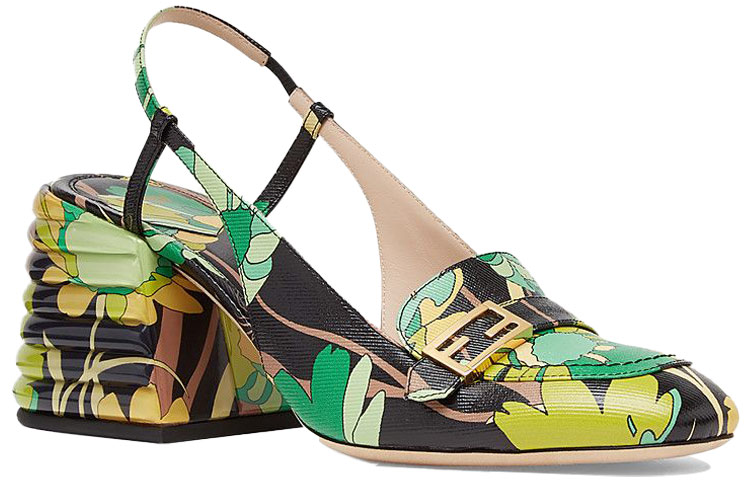 Order (W) Fendi Promenades Kasut Tumit Tinggi 'Floral Colorblock' 8J7066AAXKF0FGH