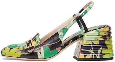 (Women) Fendi Promenades High-Heeled Mules 'Floral Colorblock' 8J7066AAXKF0FGH (Women) Fendi Promenades High-Heeled Mules 'Floral Colorblock' 8J7066AAXKF0FGH