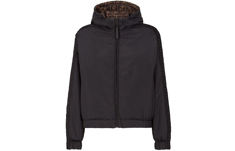 Order (W) FENDI 雙面純色連帽外套 - 黑色 FAN052AGMYF13IZ