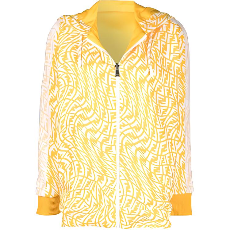 (Women) FENDI Reversible Yellow Zip-Up Hooded Jacket. FAF142AESVF11A9