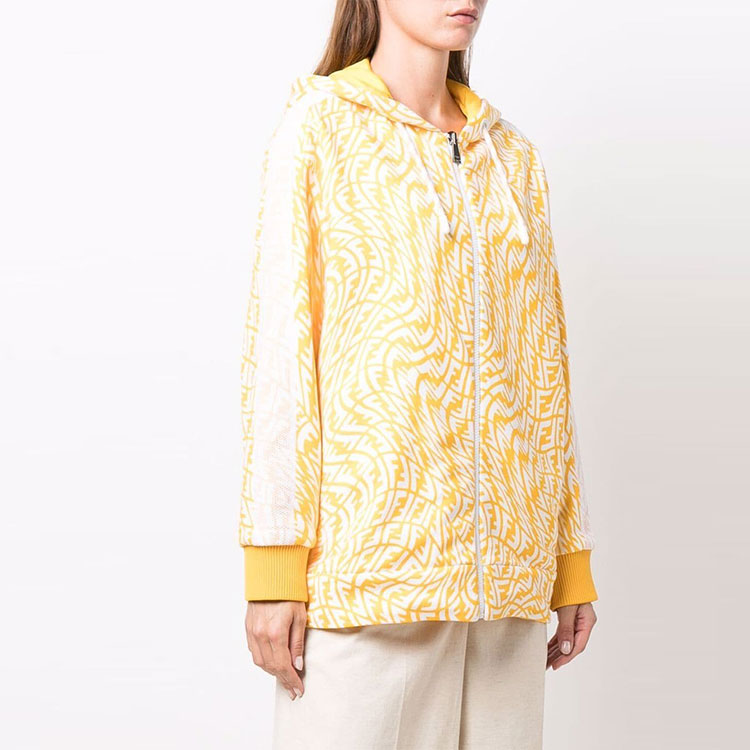 Purchase (W) FENDI Jaket Reversible Kuning dengan Hoodie Resleting. FAF142AESVF11A9