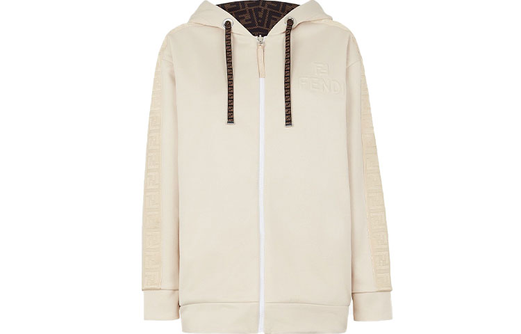 (Women) Fendi Reversible Zip-Up Hoodie Jacket White FAF142AGM7F10RM