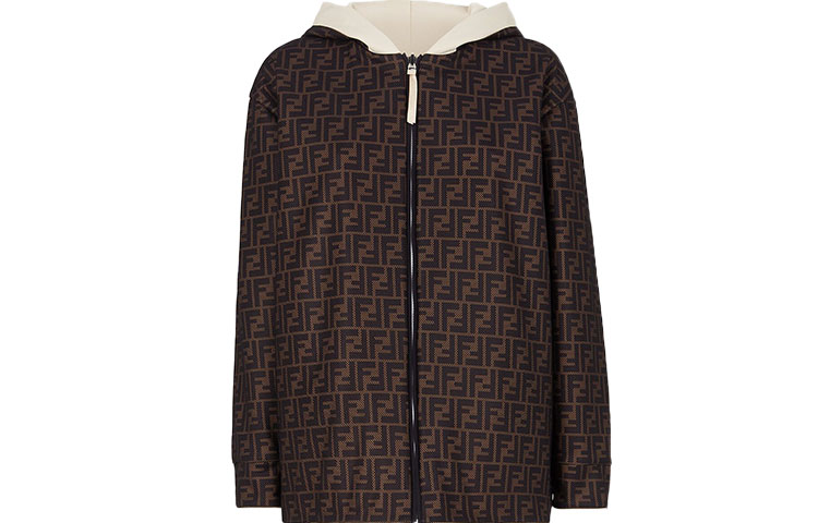 Shop (W) Fendi 雙面拉鍊連帽外套 白色 FAF142AGM7F10RM