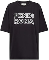 (Women) FENDI Roma Capsule SS23 Black Letter Print Casual T-Shirt. FS7934AMGUF1K1W (Women) FENDI Roma Capsule SS23 Black Letter Print Casual T-Shirt. FS7934AMGUF1K1W