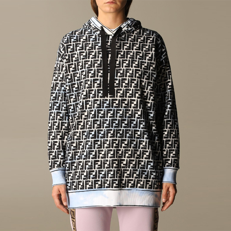 Shop (W) FENDI Roma Joshua Vides 連帽衫 淺藍色 FS7263AC6FF1B64