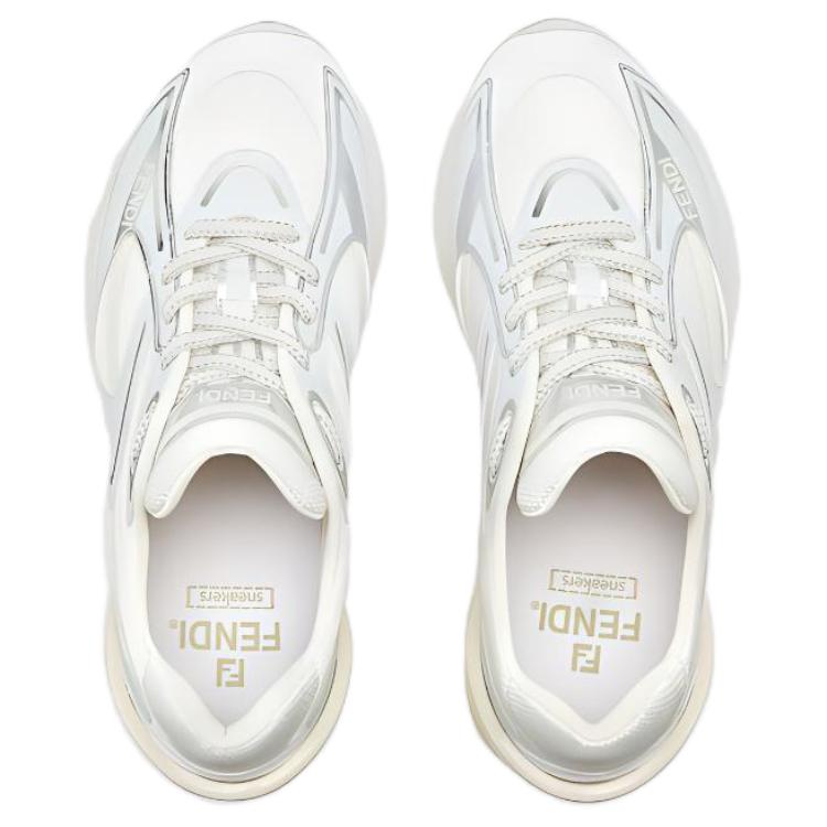 (W) Fendi Round Toe Lace-Up Low-Top 'White' 圖 4