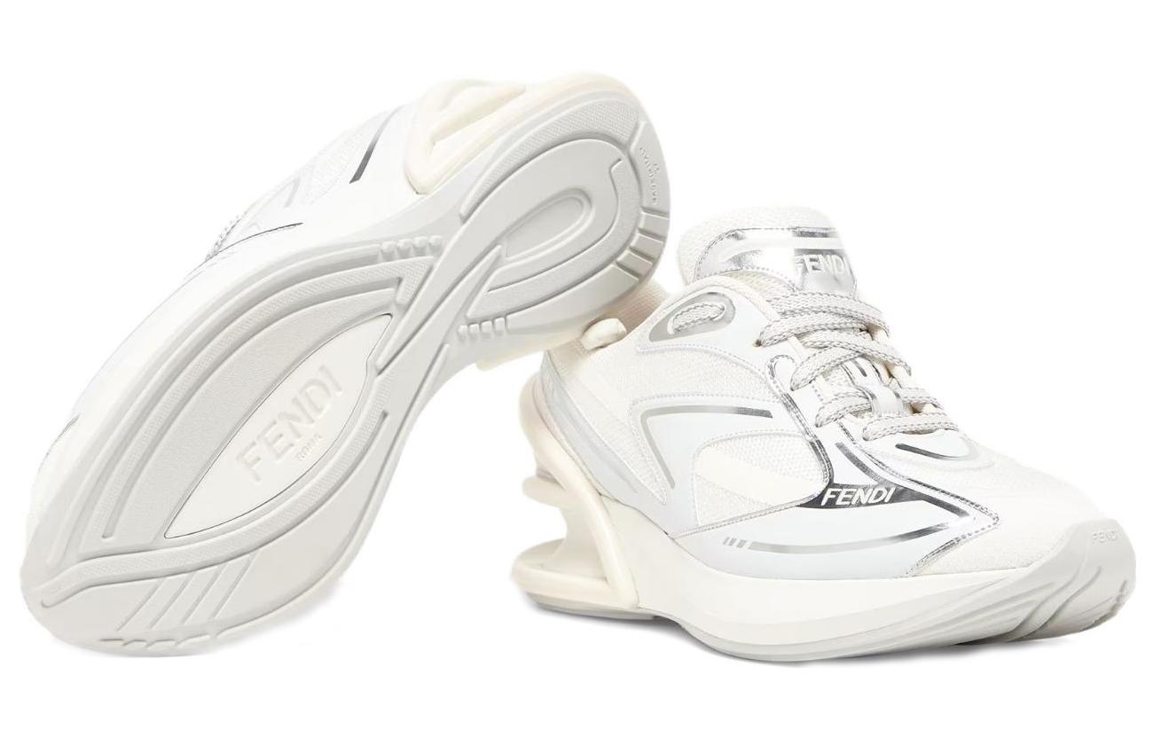 (W) Fendi Round Toe Lace-Up Low-Top 'White' 圖 5