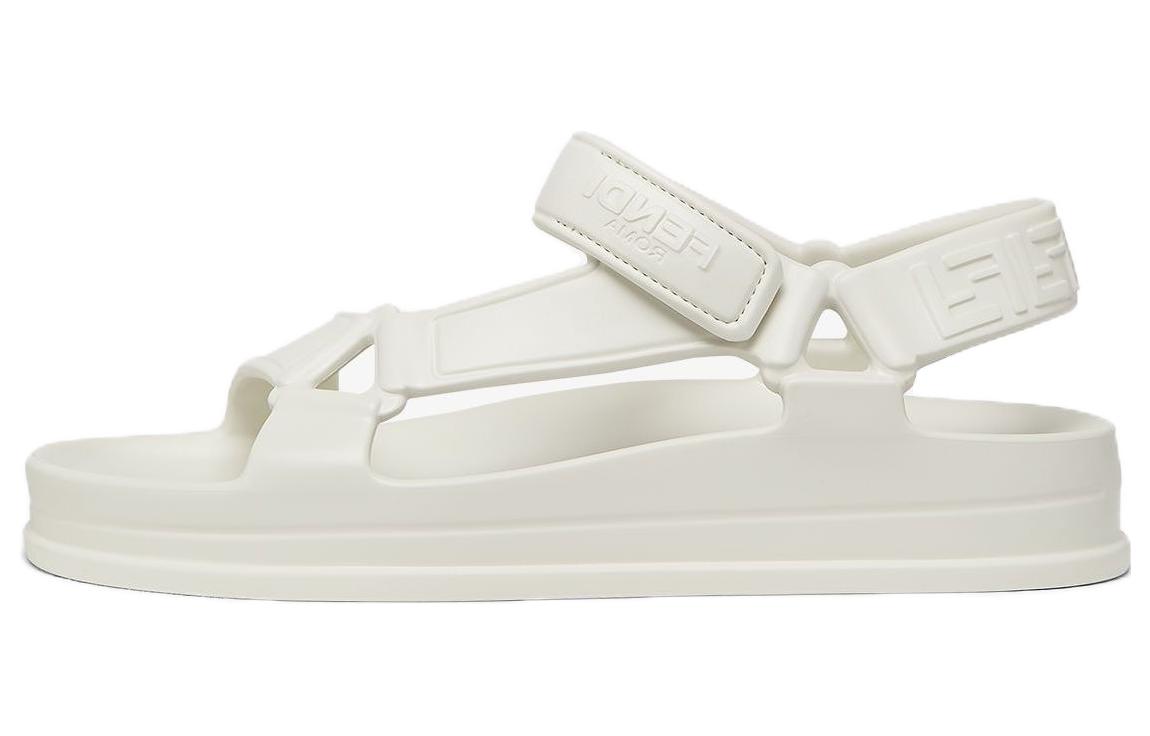 (W) Fendi Rubber Logo Slide 'White'