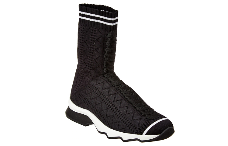 (W) Fendi RNNR Fabric Knit Sock Sneakers 'Black' 圖 2