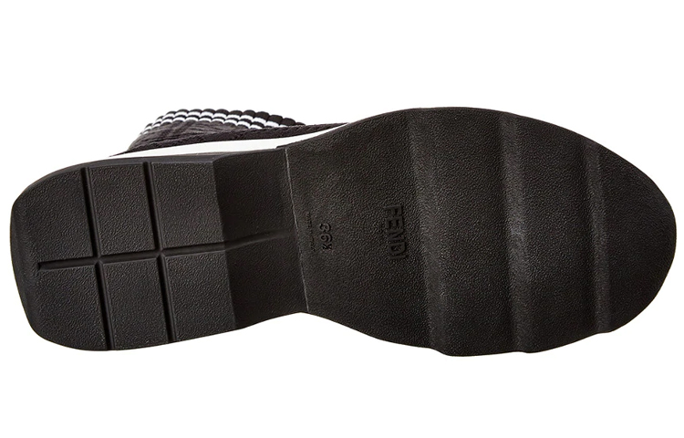 (W) Fendi RNNR Fabric Knit Sock Sneakers 'Black' 圖 5