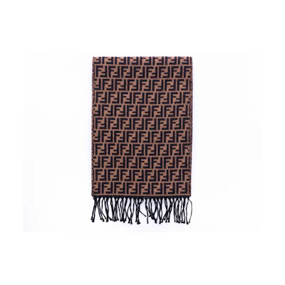 (Women) FENDI Scarf with Classic FF Pattern and Tassel Detailing FXS366A4Z4F0