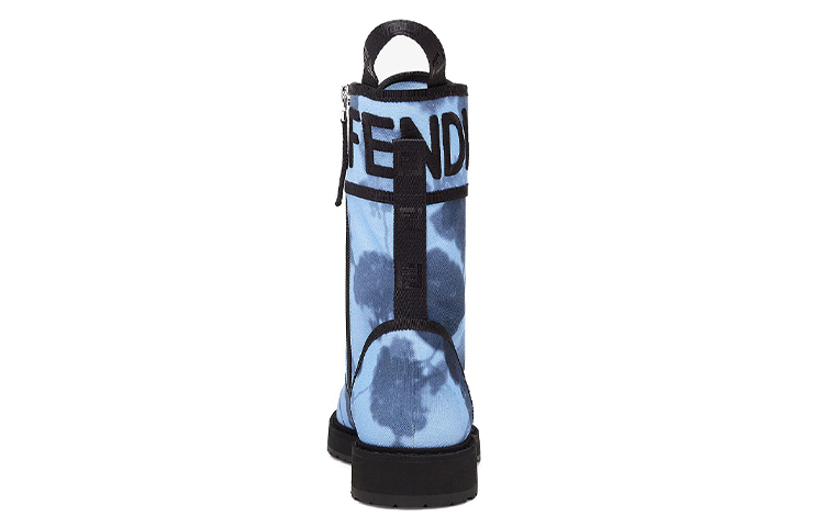 Shop FENDI 經典標誌 帆布機車靴 女款 淺藍色