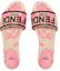 Lookbook (W) Claquettes Fendi Signature à Bride Large Brodée en Toile Ouverte ''Rose'' 8R8092AN7MF1KOU