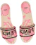 Shop (W) Claquettes Fendi Signature à Bride Large Brodée en Toile Ouverte ''Rose'' 8R8092AN7MF1KOU