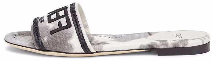 (Women) Fendi Signature Slide 'Floral - Grey White' 8R8092-AF5I-F1DVL (Women) Fendi Signature Slide 'Floral - Grey White' 8R8092-AF5I-F1DVL