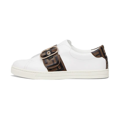 (W) Fendi Slip-On Leather 'FF All Over Buckle'