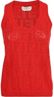 (Women) FENDI Solid Color Eyelet Knit Tank Top Red . FZK654AF4TF1DOO (Women) FENDI Solid Color Eyelet Knit Tank Top Red . FZK654AF4TF1DOO