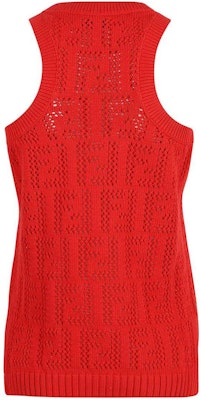 (W) FENDI 紅色純色鏤空針織背心上衣。 FZK654AF4TF1DOO Lookbook (W) FENDI 紅色純色鏤空針織背心上衣。 FZK654AF4TF1DOO