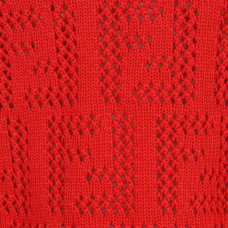 Details for (W) FENDI 紅色純色鏤空針織背心上衣。 FZK654AF4TF1DOO