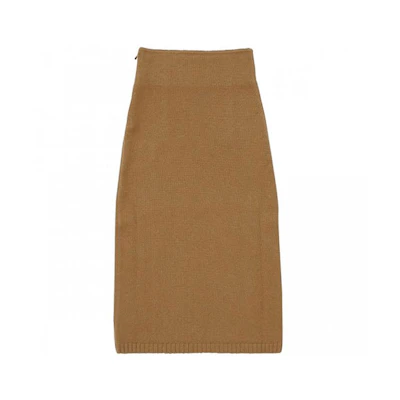 (Women) FENDI Solid Color Knit Midi Skirt in Khaki. FZQ642AHE6F1ENR