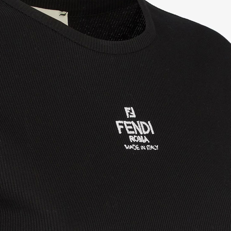 (Women) FENDI Solid Color Logo Print Short Sleeve T-Shirt SS23  Regular Fit FS8110ANQMF0ZNM 圖 11