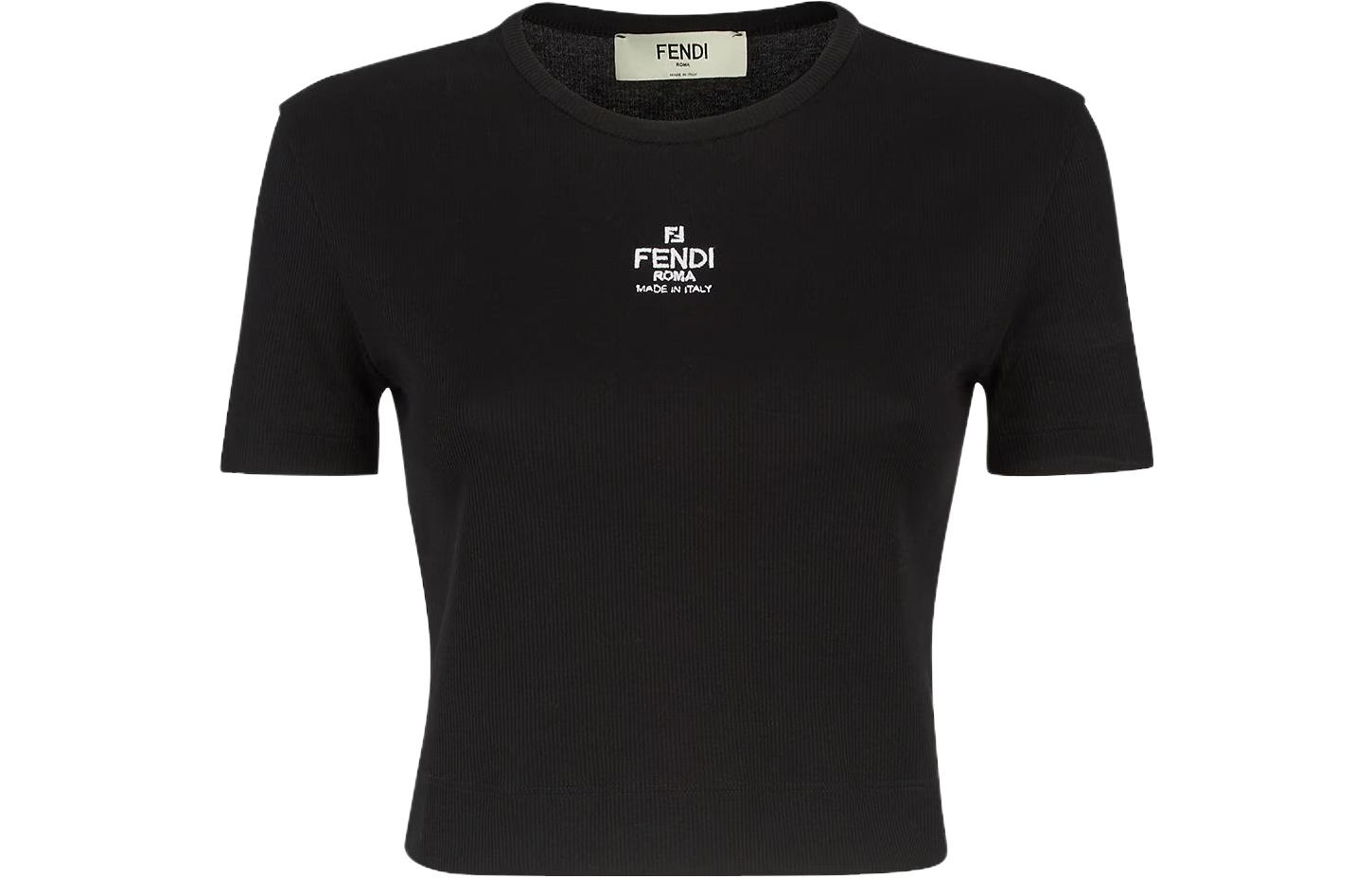 (Women) FENDI Solid Color Logo Print Short Sleeve T-Shirt SS23  Regular Fit FS8110ANQMF0ZNM 圖 7