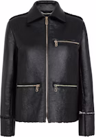 (Women) FENDI Solid Color Square Neck Zipper Casual Jacket for Women - Black FM5354AQA4F0GME (Women) FENDI Solid Color Square Neck Zipper Casual Jacket for Women - Black FM5354AQA4F0GME