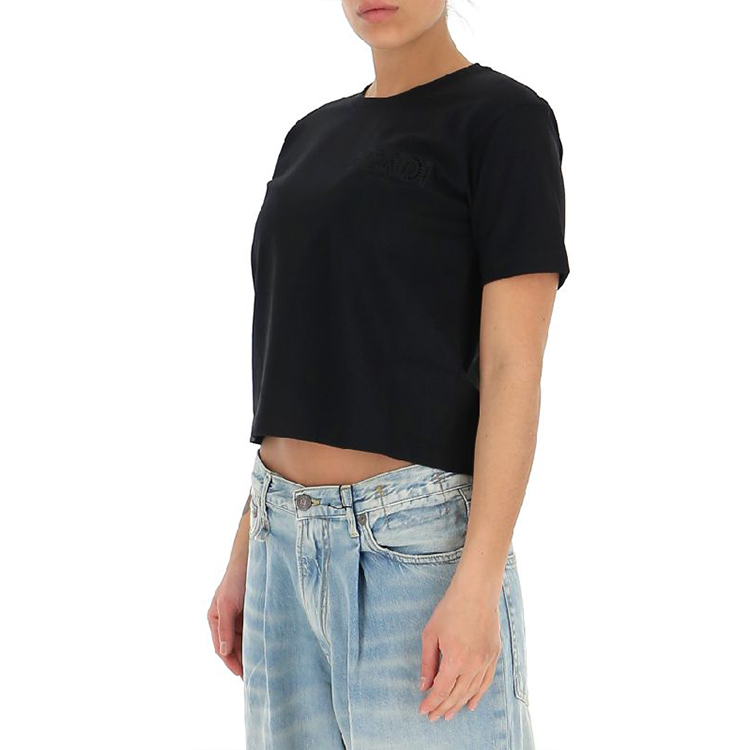 (Women) FENDI SS21 Black Logo Print Crewneck Short Sleeve T-Shirt. FS7389AFLTF0GME 圖 7
