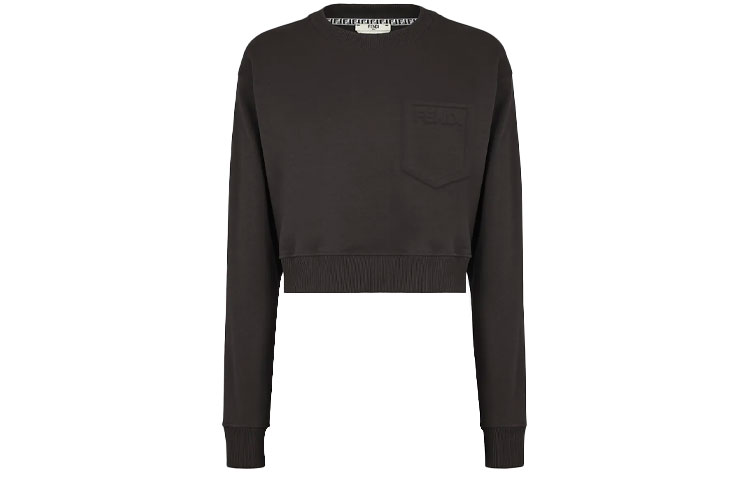 Order (W) FENDI SS21 黑色纯色短款针织卫衣 FS7427AFLBF0GME