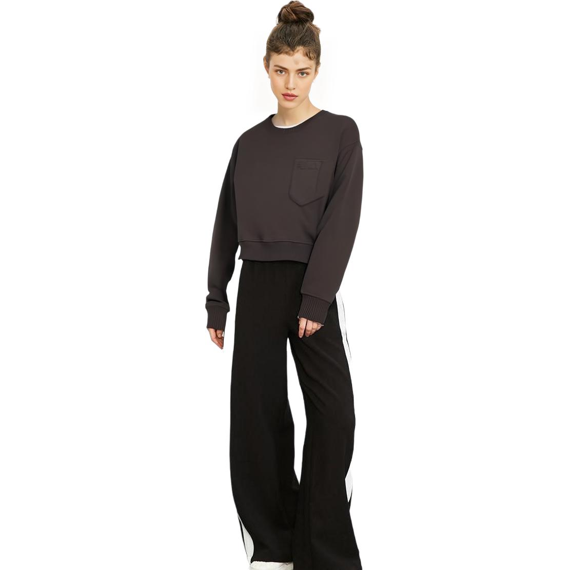 Purchase (W) FENDI SS21 黑色纯色短款针织卫衣 FS7427AFLBF0GME