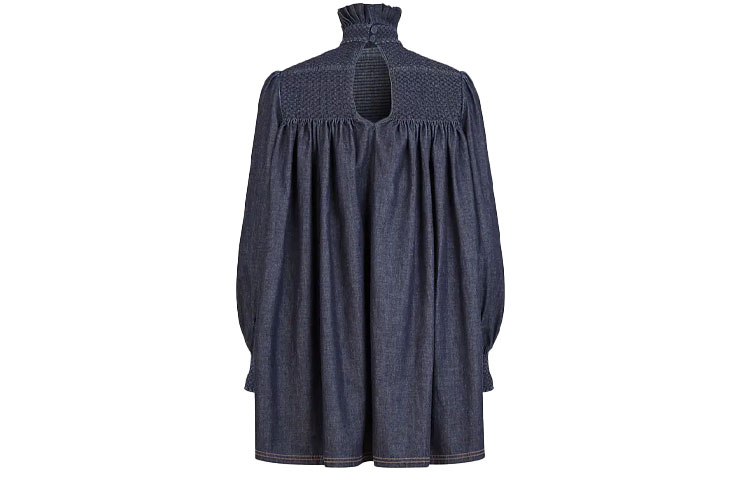 Lookbook (W) FENDI 2021春夏蓝色棉质长袖连衣裙. FLD529AC5JF1BGW