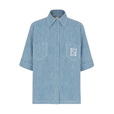 (Women) FENDI SS21 Casual Short Sleeve Shirt Light Blue FLF641AFLMF1D3B