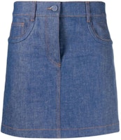 (Women) FENDI SS21 Embossed Logo Denim A-Line Skirt for Women - Blue FLQ540AF73F0HUY (Women) FENDI SS21 Embossed Logo Denim A-Line Skirt for Women - Blue FLQ540AF73F0HUY