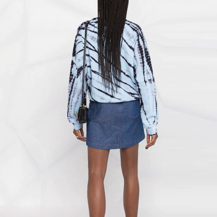 Purchase (W) FENDI Falda Azul Línea A Logo en Relieve Denim Mujer SS21 FLQ540AF73F0HUY