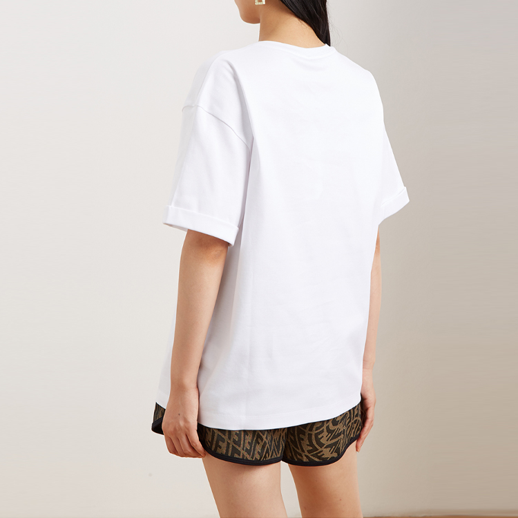 (Women) FENDI SS21 Loose Fit Letter Pattern Short Sleeve T-Shirt White FS7375AG78F0ZNM 圖 6