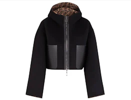Order (Women) FENDI SS21 Reversible Hooded Wool Jacket with Pockets Black. FJ6993A5HDF0GME