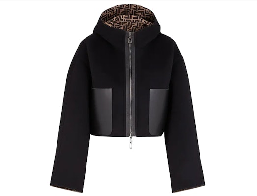 (Women) FENDI SS21 Reversible Hooded Wool Jacket with Pockets Black. FJ6993A5HDF0GME Order (Women) FENDI SS21 Reversible Hooded Wool Jacket with Pockets Black. FJ6993A5HDF0GME