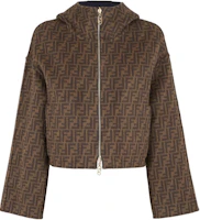 Purchase (Women) FENDI SS21 Reversible Hooded Wool Jacket with Pockets Black. FJ6993A5HDF0GME