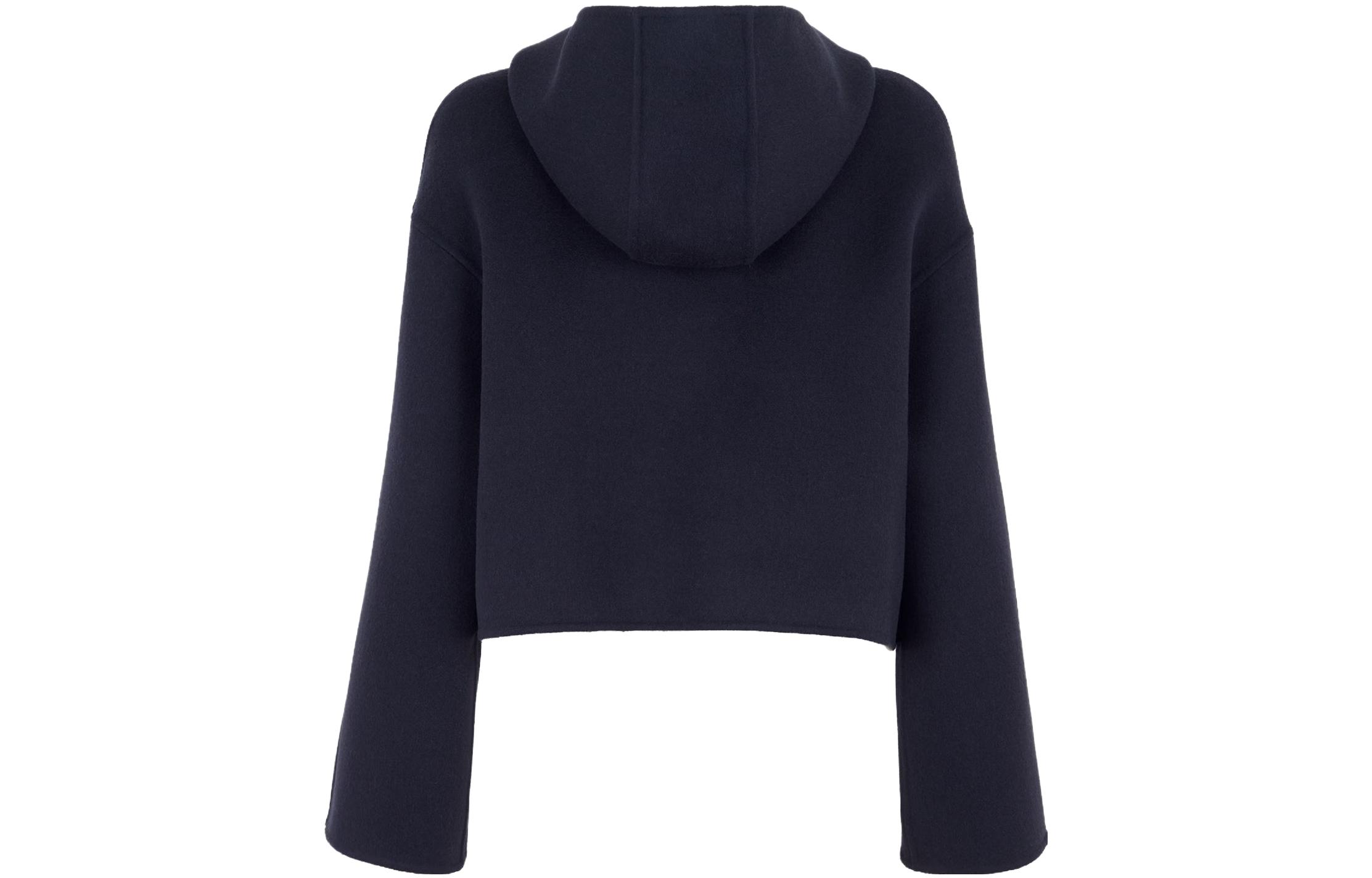 Sizing (W) FENDI SS21黑色可翻转连帽羊毛夹克带口袋。 FJ6993A5HDF0GME