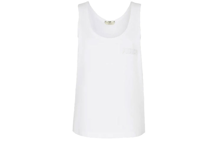 (Women) Fendi SS21 Solid Knit Vest White FS7407AFLDF0ZNM