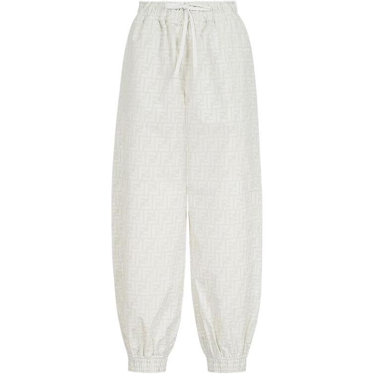 (Women) FENDI SS21 White Nylon Casual Jogger Pants FAB228AERVF0C00