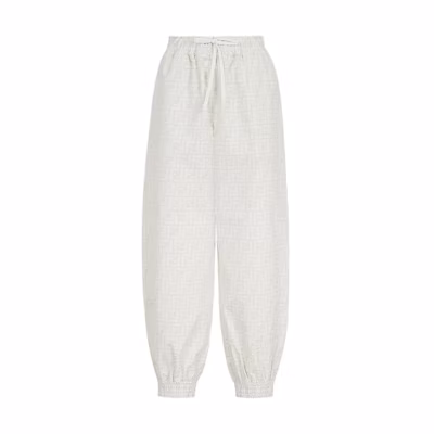 (Women) FENDI SS21 White Nylon Casual Jogger Pants FAB228AERVF0C00