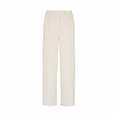 (Women) FENDI SS21 White Wide-Leg Cotton Pants FZR722AF4RF0ZNM