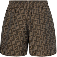 (Women) FENDI SS22 Brown Logo Print Loose Fit Casual Shorts. FR6259A5W3F118W (Women) FENDI SS22 Brown Logo Print Loose Fit Casual Shorts. FR6259A5W3F118W