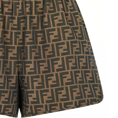 (Women) FENDI SS22 Brown Logo Print Loose Fit Casual Shorts. FR6259A5W3F118W Sizing (Women) FENDI SS22 Brown Logo Print Loose Fit Casual Shorts. FR6259A5W3F118W
