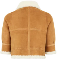 Lookbook (Women) FENDI SS22 Brown Short Sleeve Leather Crop Top Jacket. FM5299AJA9F1HC4